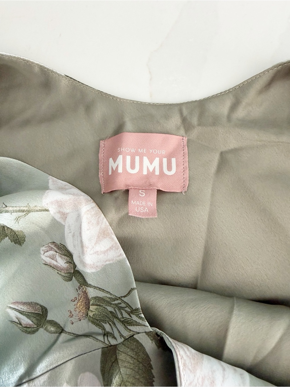 Show Me Your MuMu Anderson Satin Maxi Dress in Secret Garden Sz S $178 NEW - Picture 7 of 9